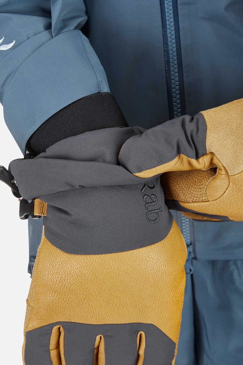Rab Guide 2 GORE-TEX Gloves in Black - worn, leash detail