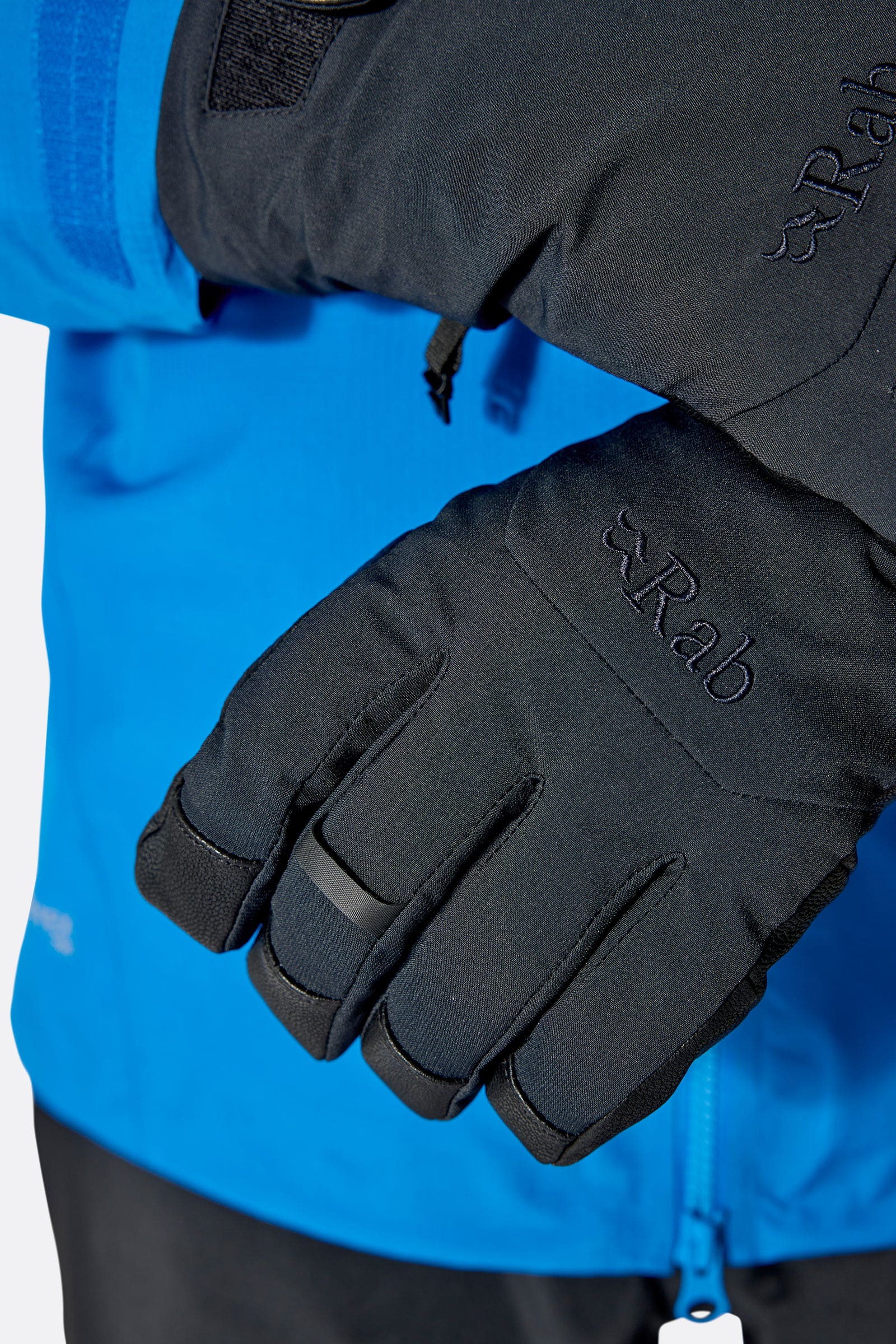 Rab Guide GORE-TEX Gloves in Black - worn