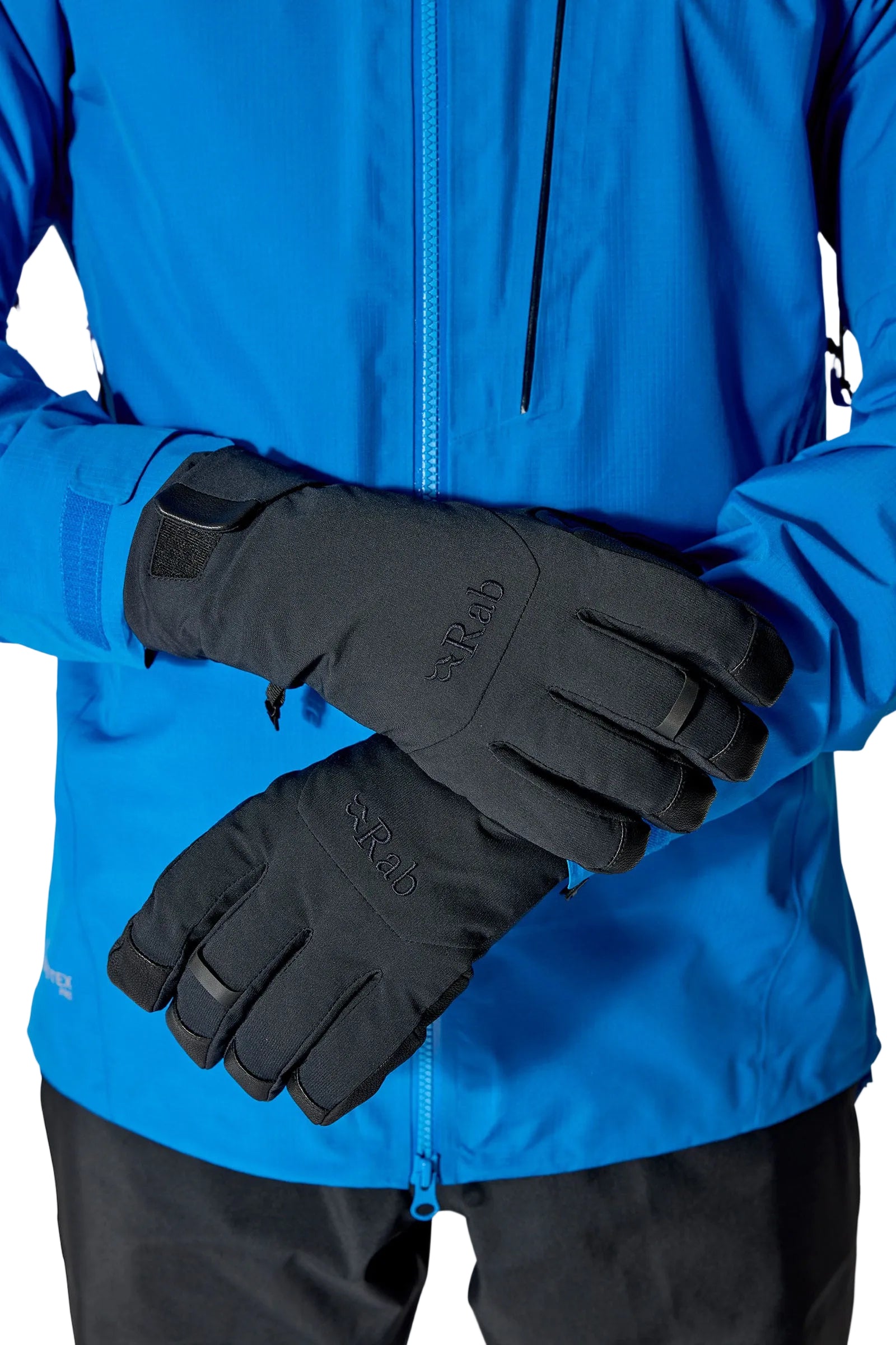 Rab Guide GORE-TEX Gloves in Black - worn