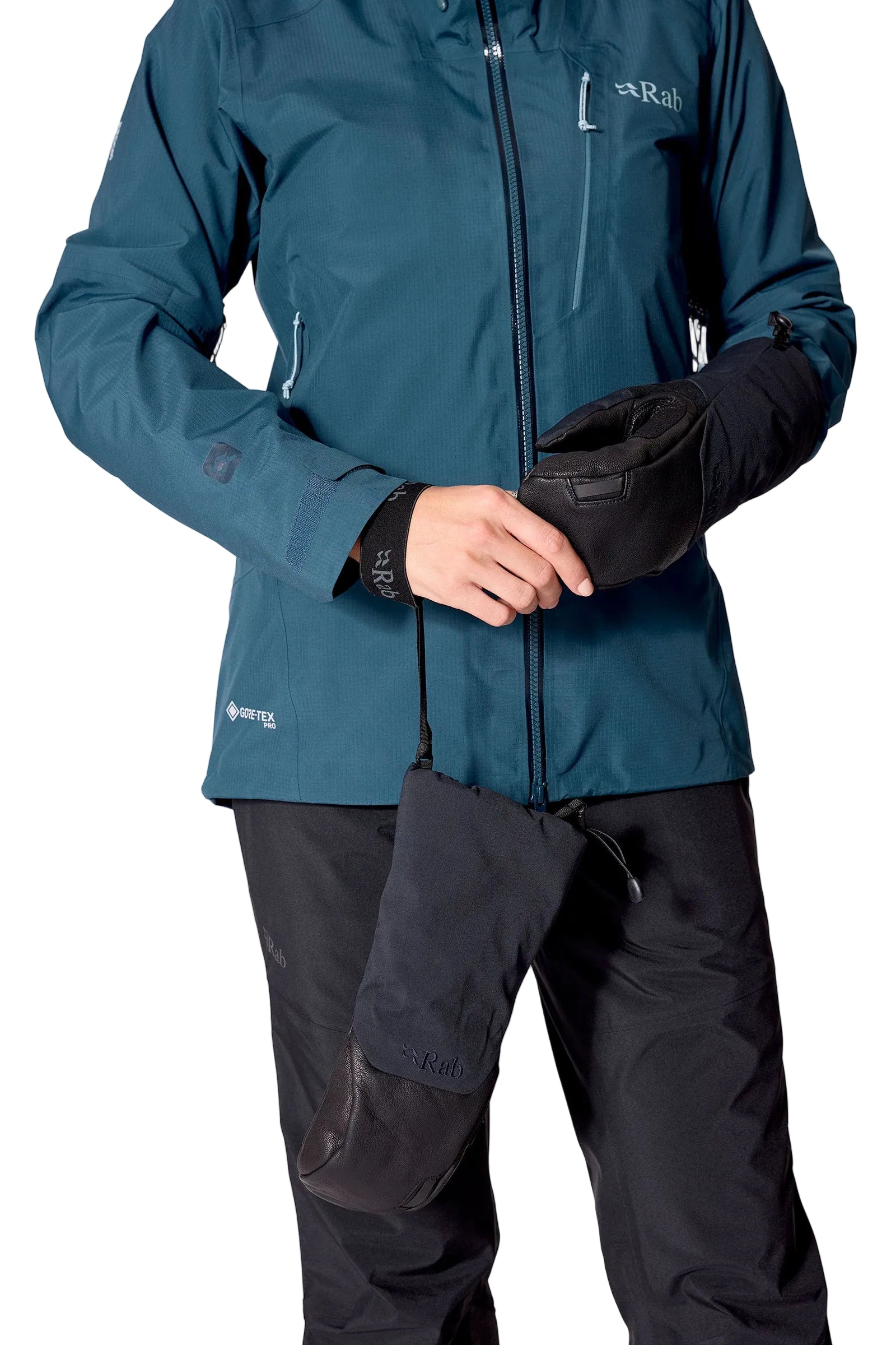 Rab Guide GORE-TEX Mitts in Black - detail