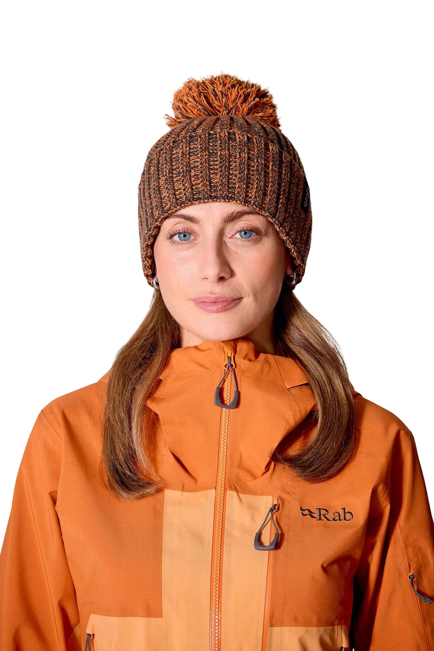 Rab Kharve Bobble Beanie in Dark Melba/Melba - worn, front