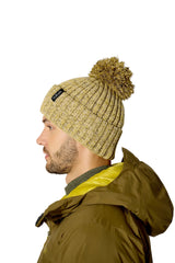 Rab Kharve Bobble Beanie in Dark Pollen/Pebble - worn, back