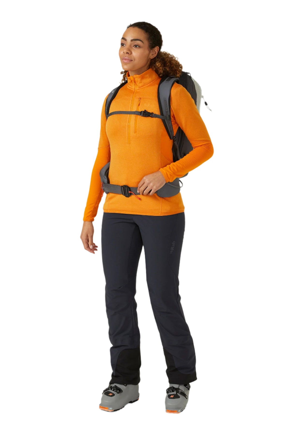 Rab Khroma 22L Ski Pack in Pewter - On Model Side View