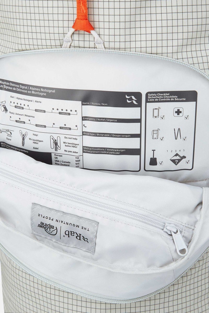 Rab Khroma 38L Ski Pack in Pewter - Avalanche Safety Compartment