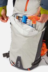 Rab Khroma 38L Ski Pack in Pewter - Full On Model View