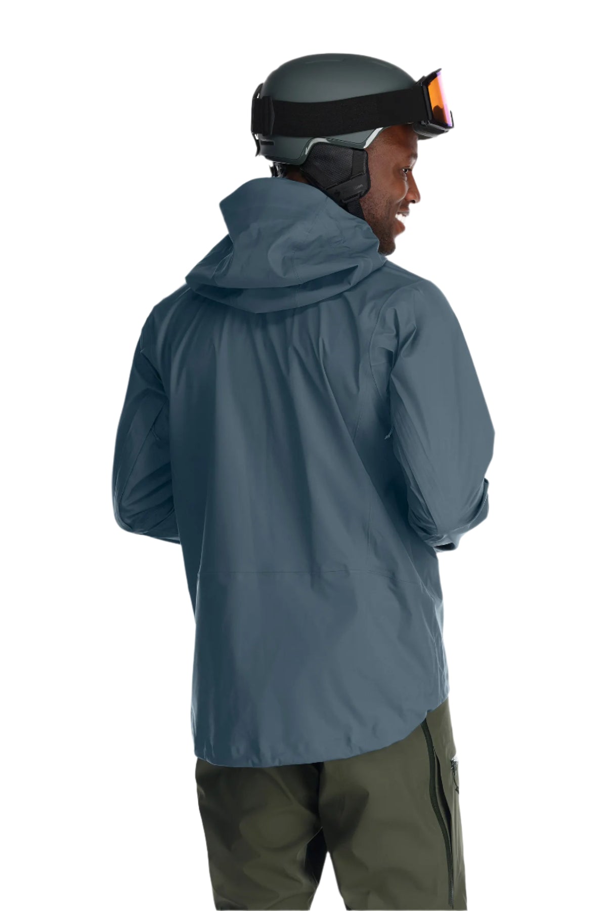 Rab Men's Khroma Kinetic Waterproof Ski Jacket in Orion Blue - worn, back