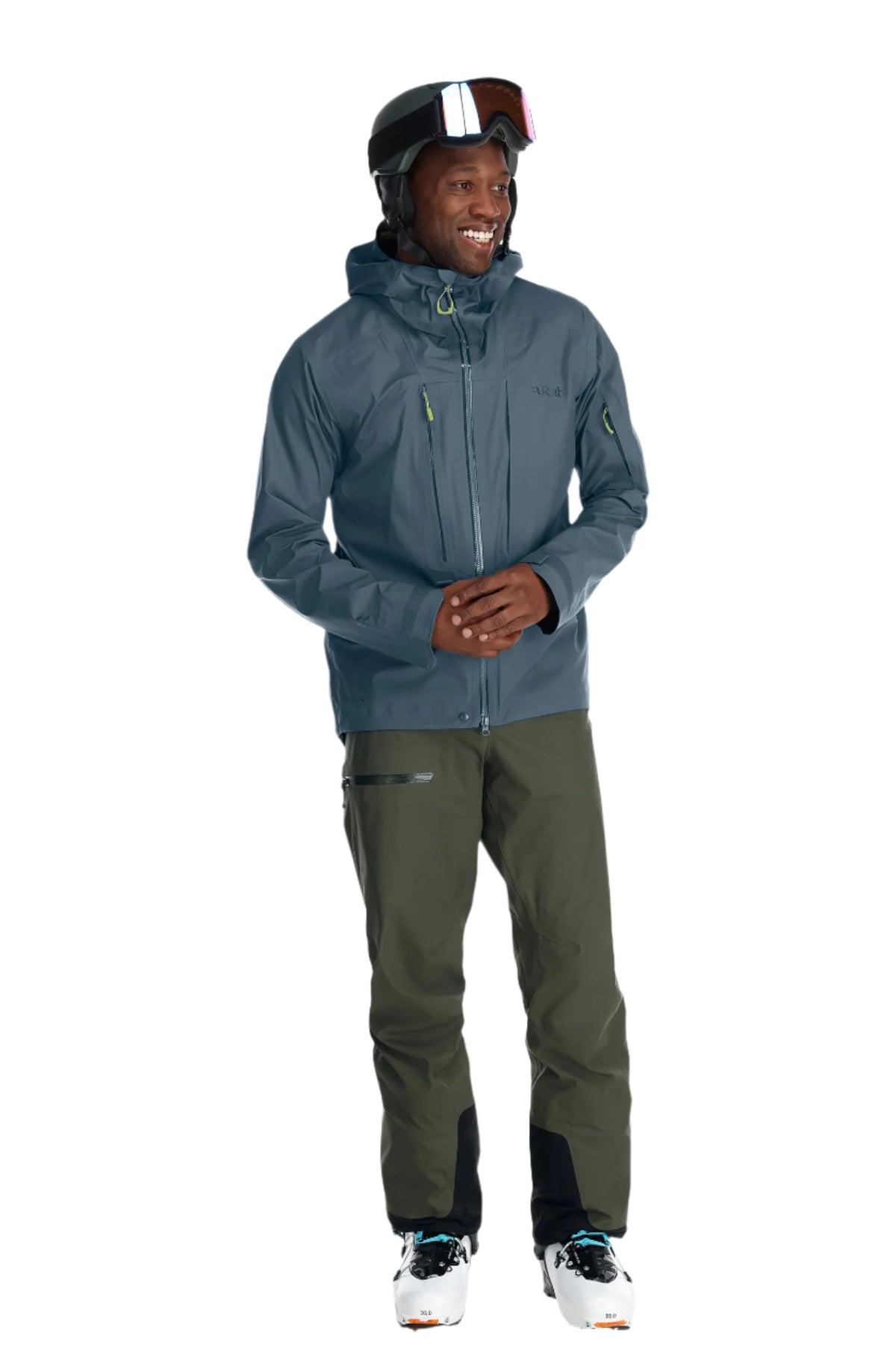 Rab Men's Khroma Kinetic Waterproof Ski Jacket in Orion Blue - worn, front