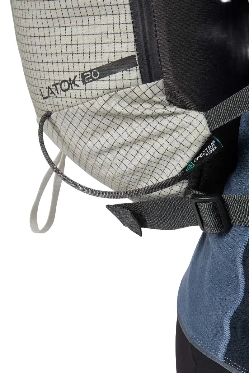 Rab Latok 20L Mountain Pack in Pewter/Graphene - On Model Back View
