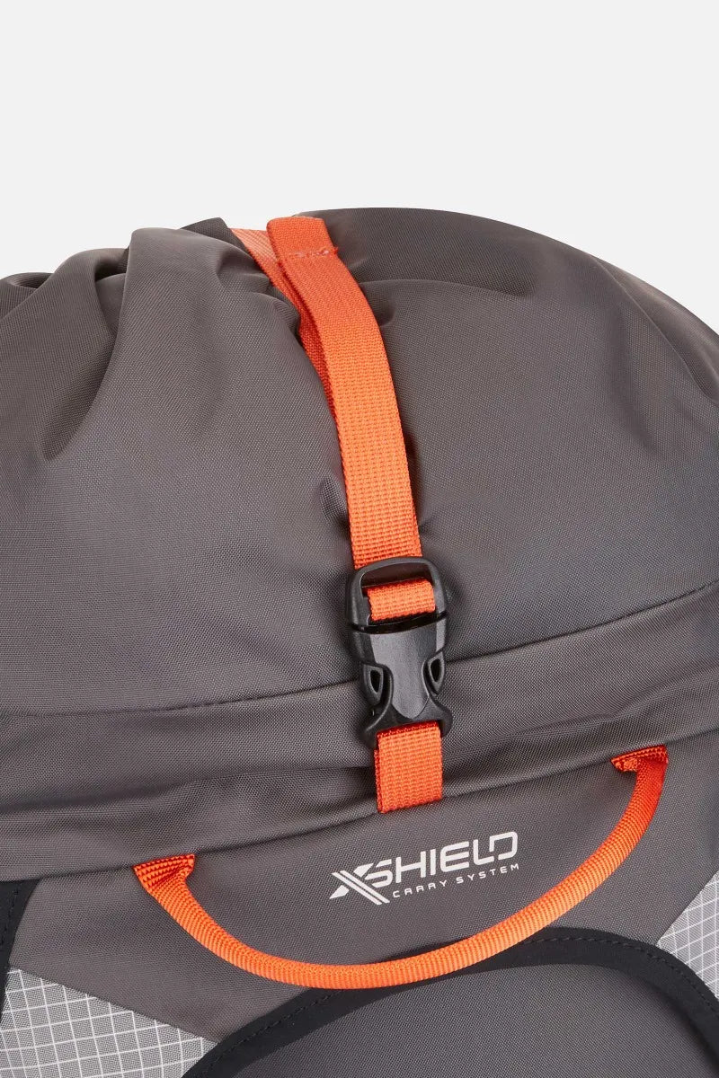 Rab Latok 20L Mountain Pack in Pewter/Graphene - Waist Belt Buckle Detail