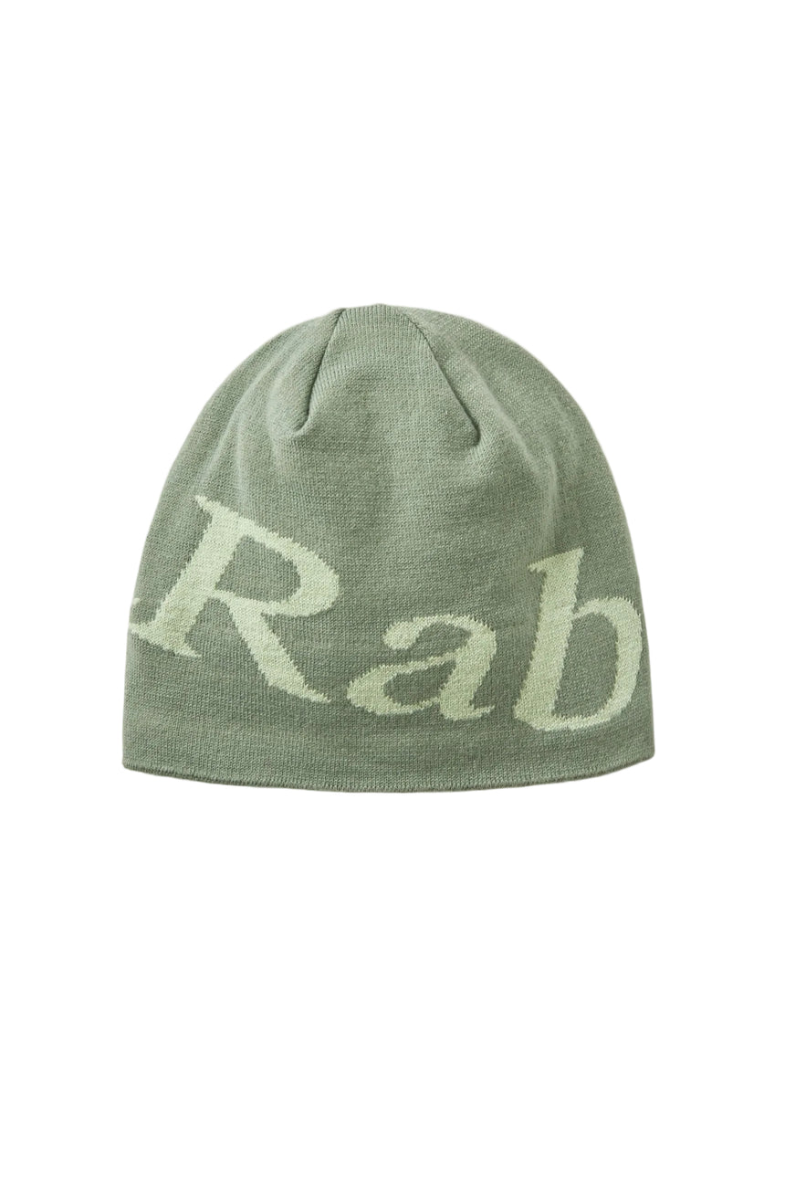 Rab Logo Beanie in Dark Fig Green/Fig Green - front