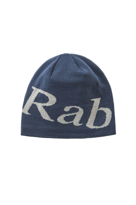 Rab Logo Beanie in Tempest Blue/Light Zinc - front