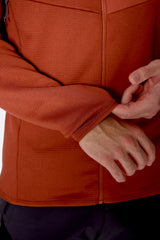 Rab Men's Ascendor Hoody in Tuscan Red - cuff detail