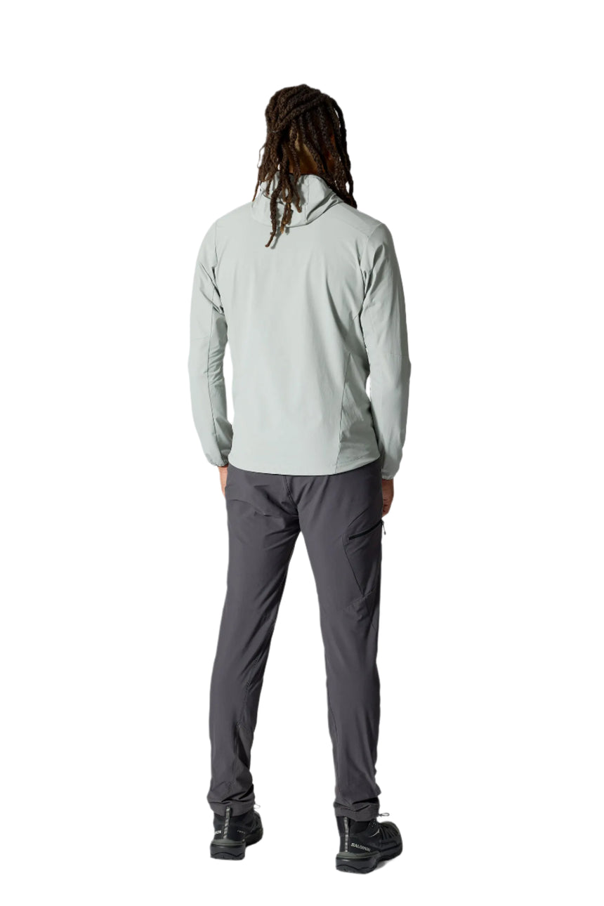 Rab Men's Borealis Alpine Hooded Jacket in Light Zinc - back, worn