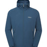 Rab Men's Borealis Hooded Jacket in Tempest Blue - front