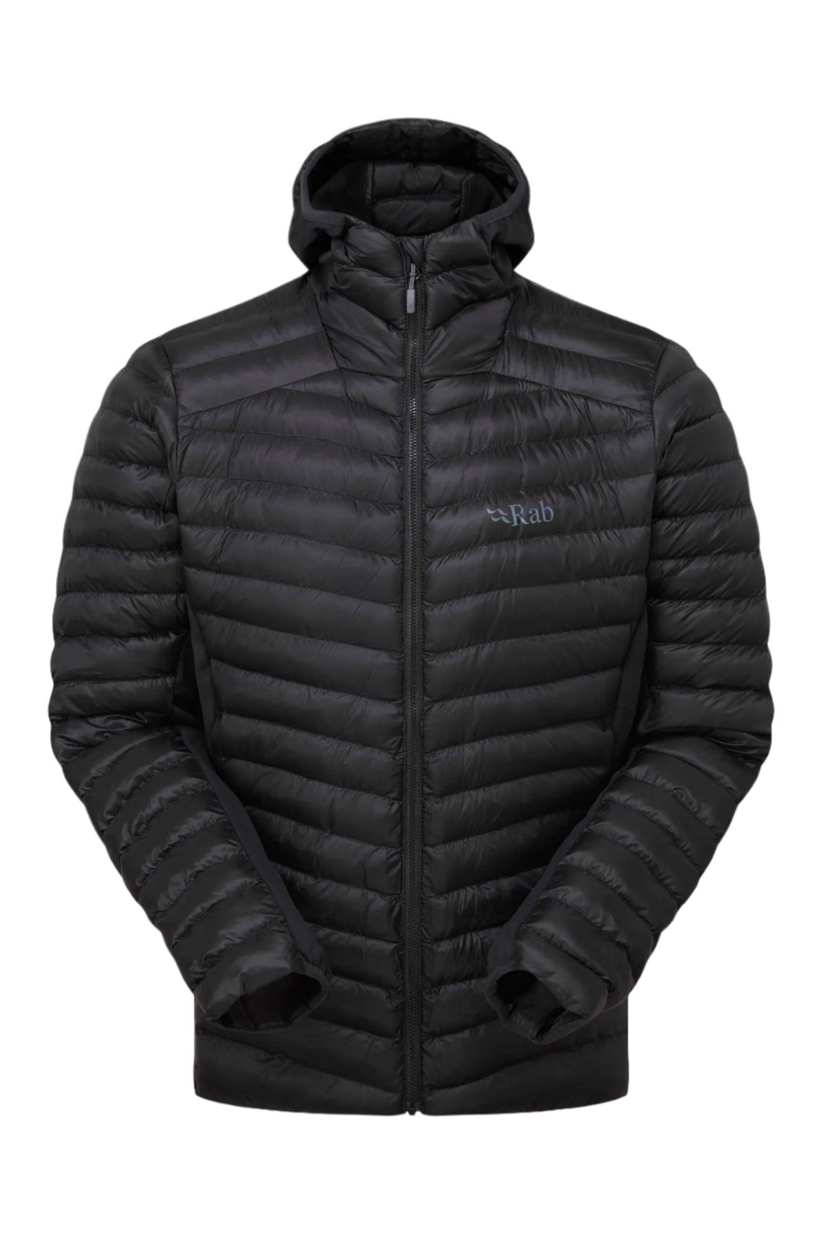 Rab Men's Cirrus Flex Insulated Hooded Jacket in Black - front