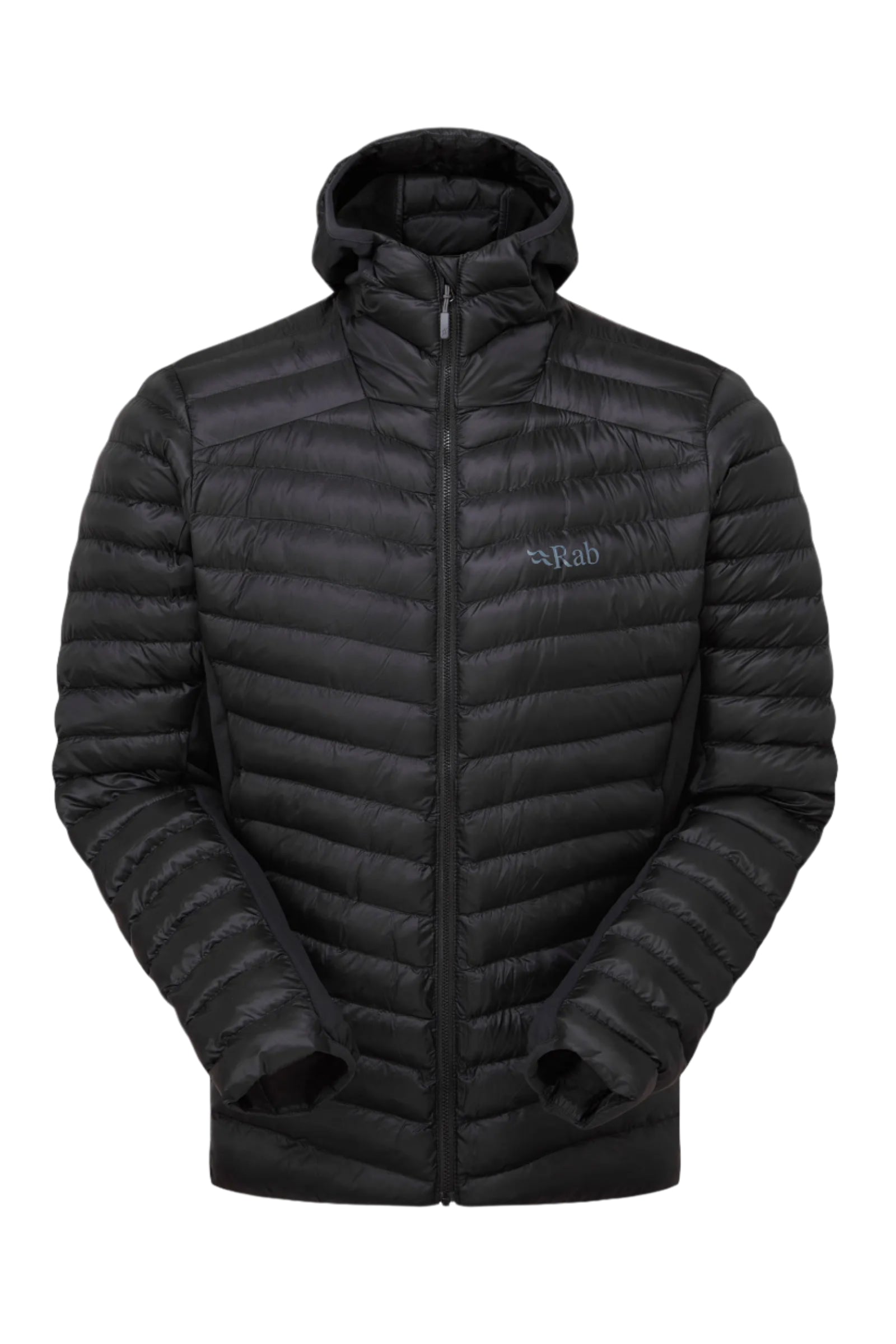 Rab Men's Cirrus Flex Insulated Hooded Jacket in Black - front