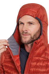 Rab Men's Cirrus Flex Insulated Hooded Jacket in Tuscan Red - hood detail