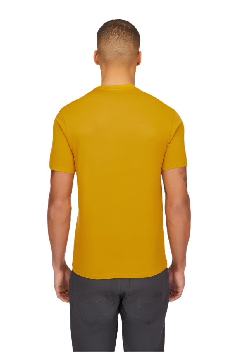 Rab Men's Crimp Reflection Tee in Sahara - worn, back
