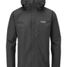Rab Men's Downpour Eco Waterproof Jacket in Black - front