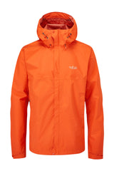 Rab Men's Downpour Eco Waterproof Jacket in Firecracker - front