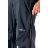 Rab Men's Downpour Plus 2.0 Waterproof Pants in Black - side zip detail