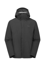 Rab Men's Downpour Waterproof Jacket in Black - front