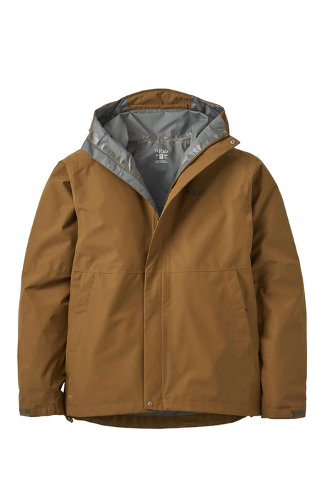 Rab Men's Downpour Waterproof Jacket in Oak - front