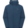 Rab Men's Downpour Waterproof Jacket in Tempest Blue - front