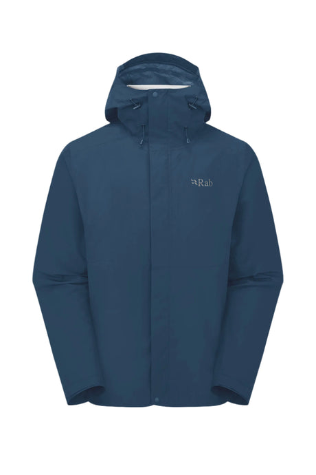 Rab Men's Downpour Waterproof Jacket in Tempest Blue - front