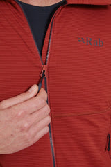 Rab Men's Evolute Hoody in Tuscan Red - chest pocket detail