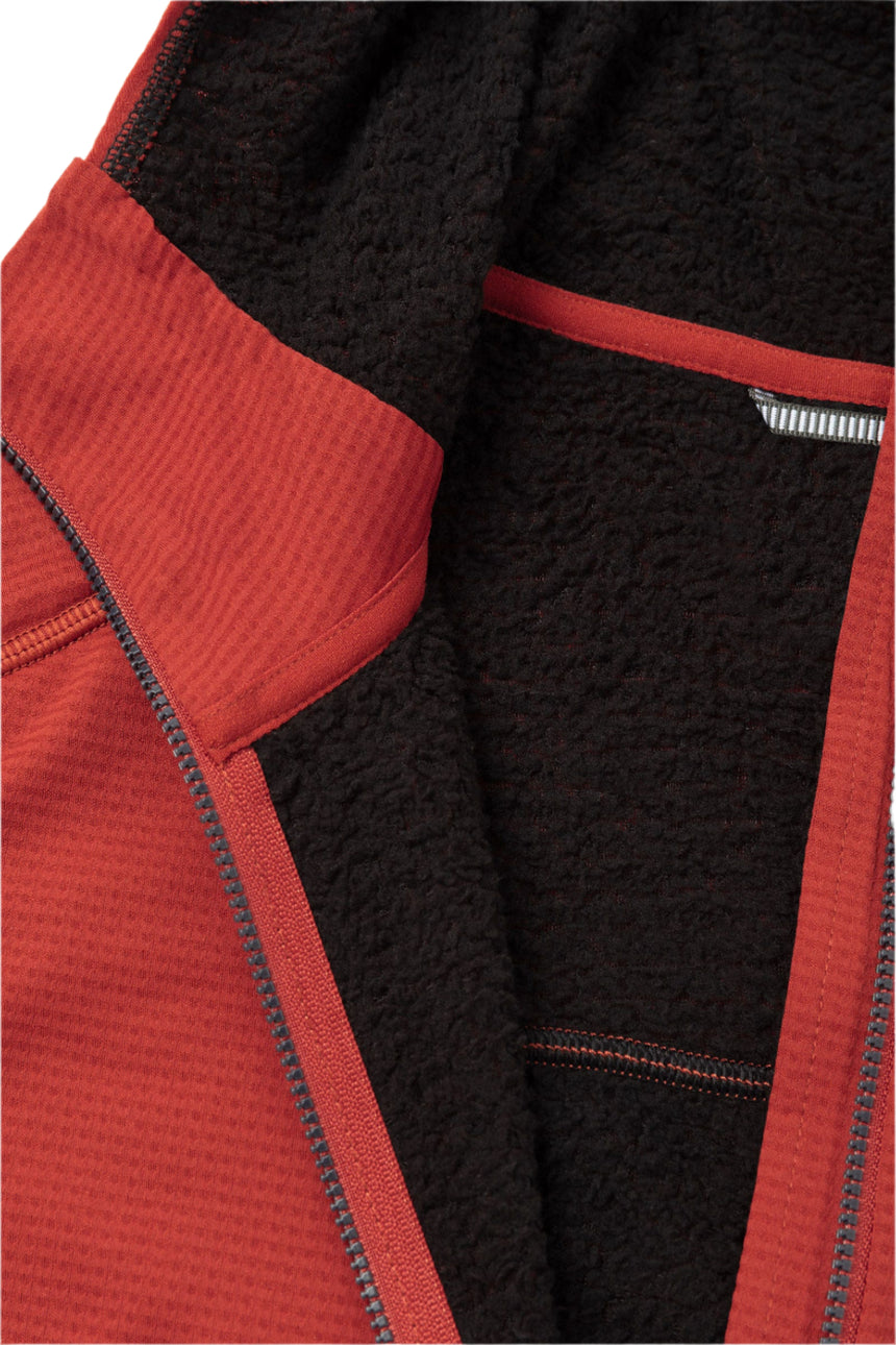 Rab Men's Evolute Hoody in Tuscan Red - lining detail