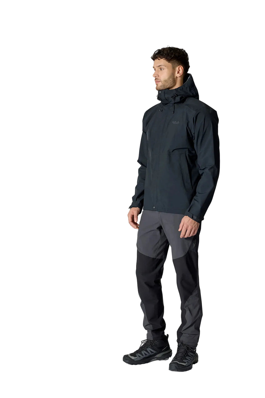 Rab Men's Firewall Waterproof Jacket in Black - worn, front