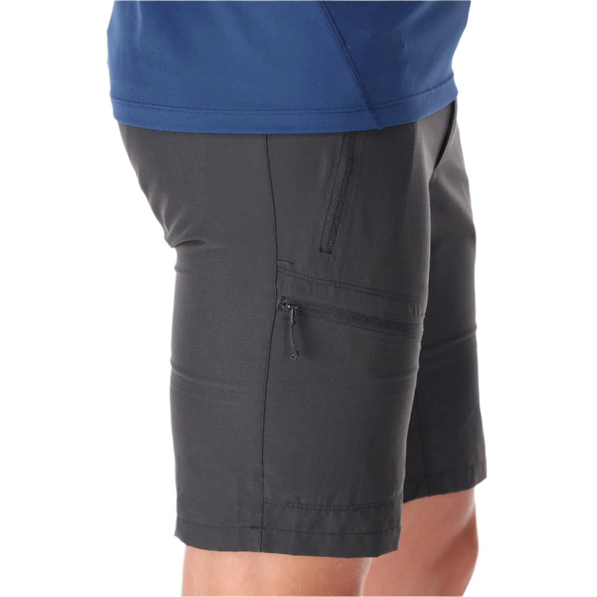 Rab Men's Incline Light Shorts in Anthracite - hip pocket detail, worn
