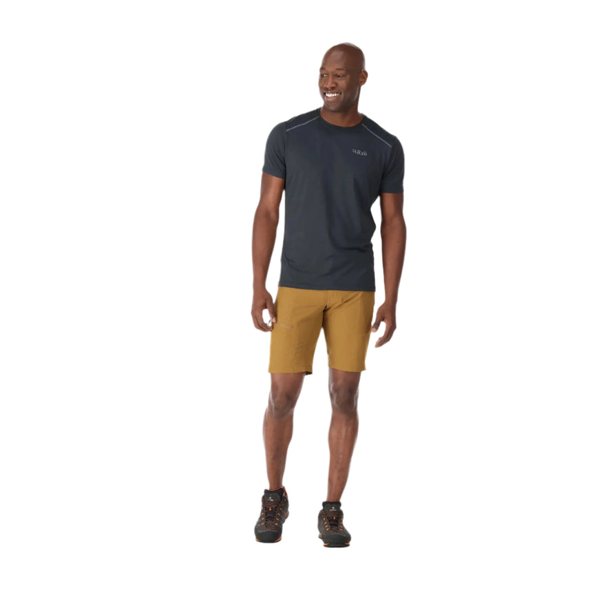 Rab Men's Incline Light Shorts in Cumin - worn, front, lifestyle