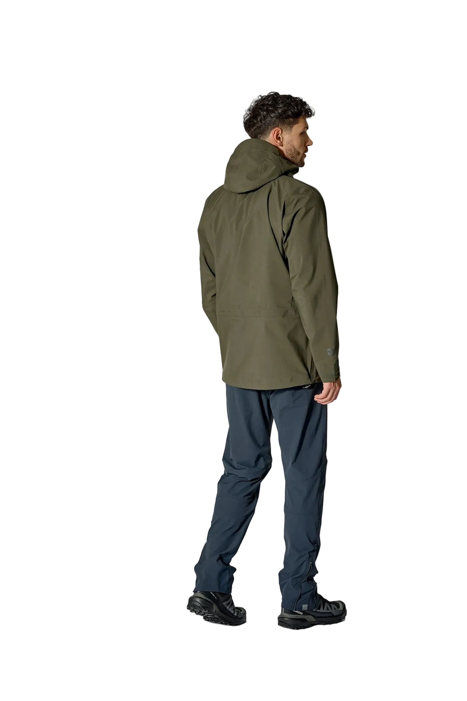 Rab Men's Kangri GORE-TEX Jacket in Army - Back Worn Full Length