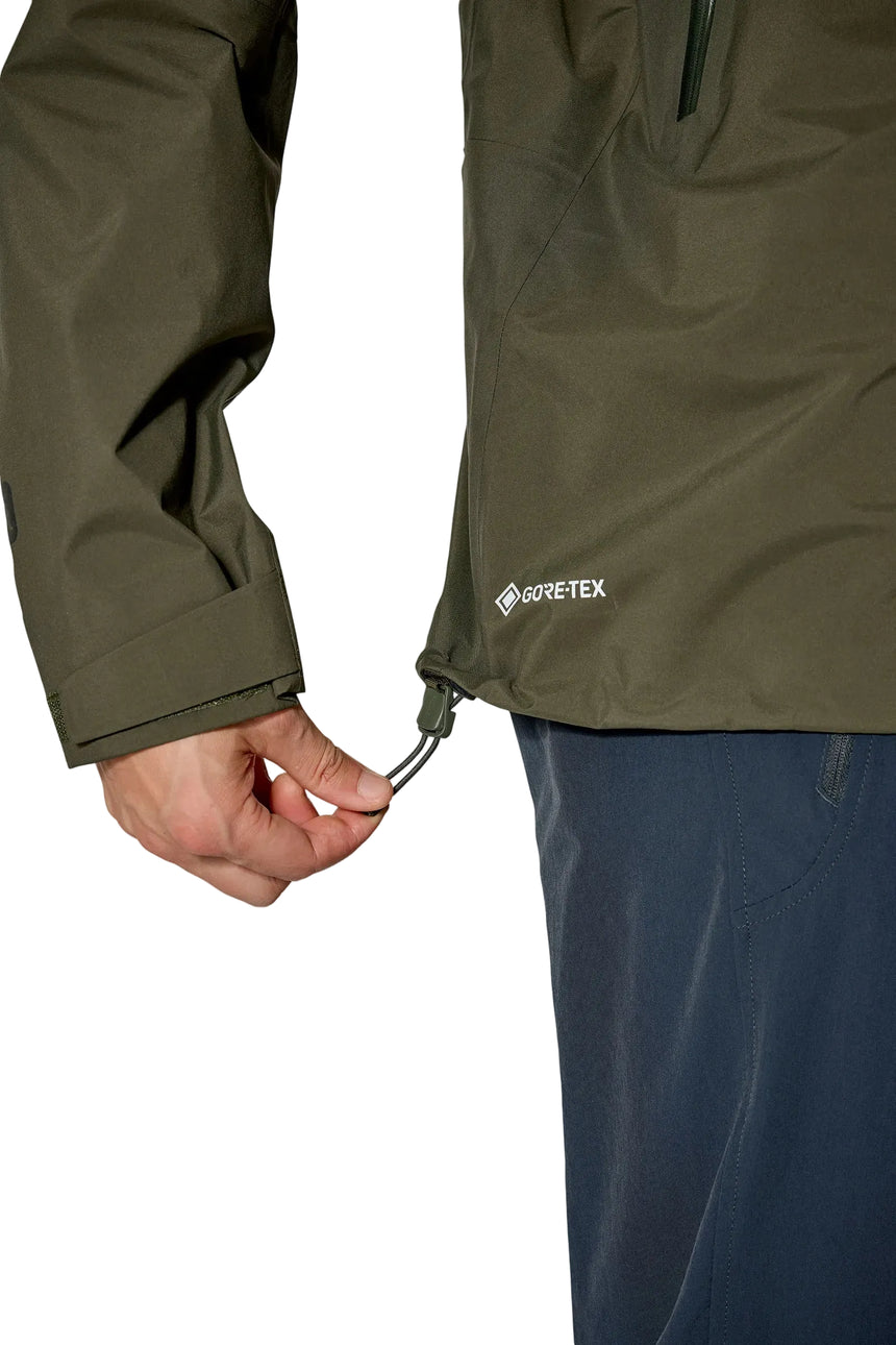 Rab Men's Kangri GORE-TEX Jacket in Army - Hem Drawcord Detail