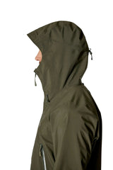 Rab Men's Kangri GORE-TEX Jacket in Army - Hood Side Detail