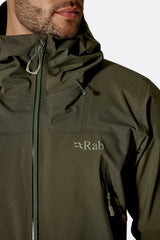 Rab Men's Kangri GORE-TEX Jacket in Army - Zip Pull Detail
