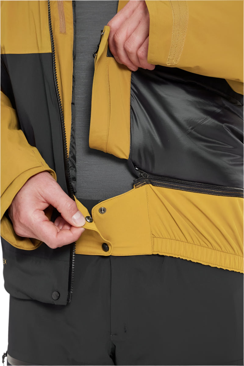 Rab Men's Khroma Diffract Insulated Ski Jacket in Footprint/Black - chest pocket detail
