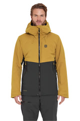Rab Men's Khroma Diffract Insulated Ski Jacket in Footprint/Black - front, worn