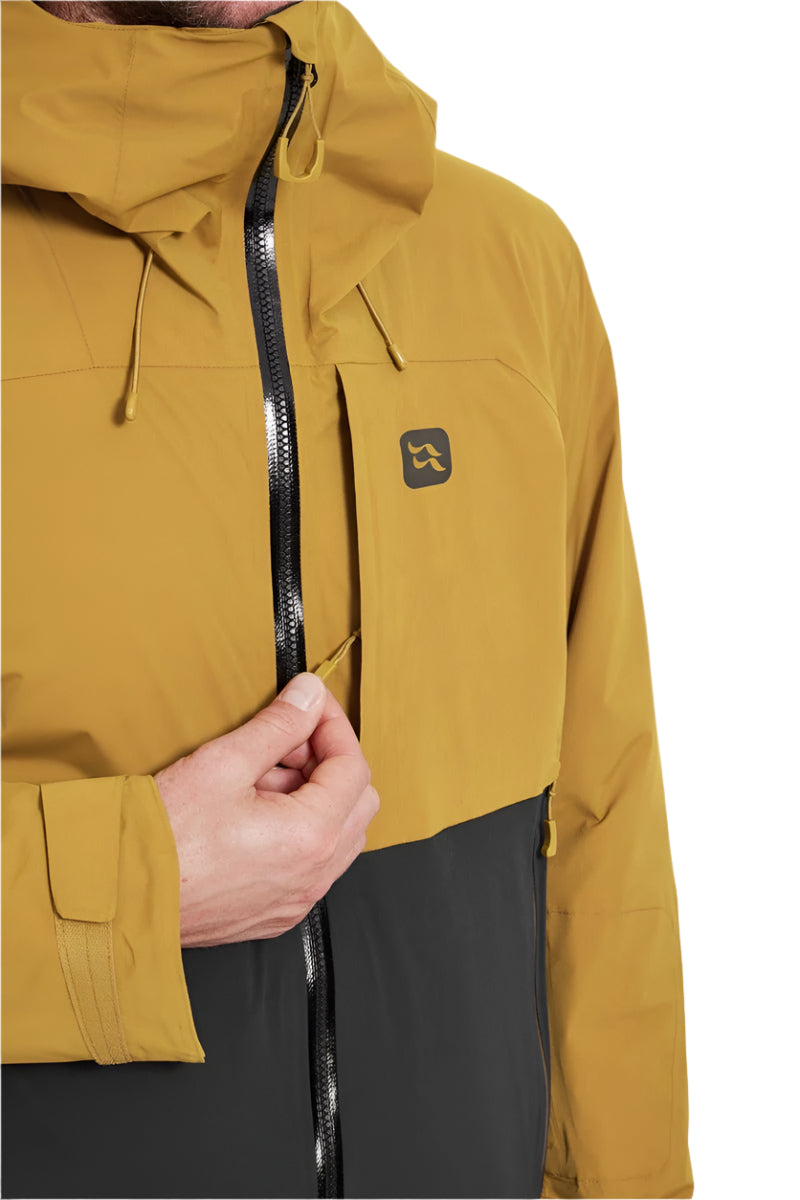Rab Men's Khroma Diffract Insulated Ski Jacket in Footprint/Black - hem detail