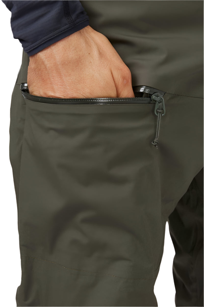 Rab Men's Khroma Diffract Insulated Ski Pants in Army - hand pocket detail