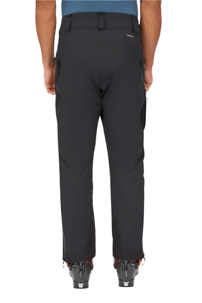 Rab Men's Khroma Diffract Insulated Ski Pants in Black - back, worn