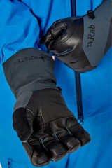 Rab Men's Khroma Freeride GTX Gloves in Black - Cuff Grip Detail, Worn