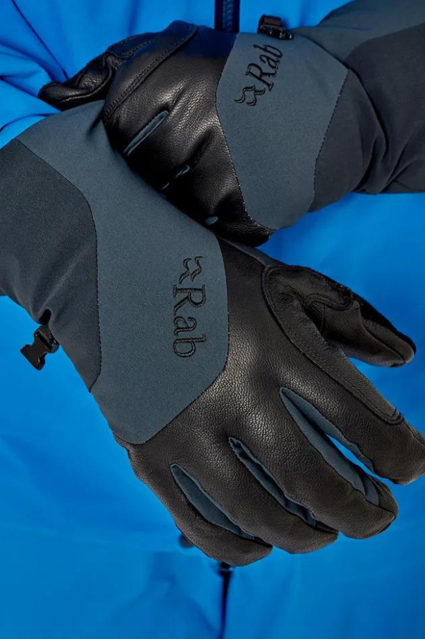 Rab Men's Khroma Freeride GTX Gloves in Black - Grip Detail, Worn