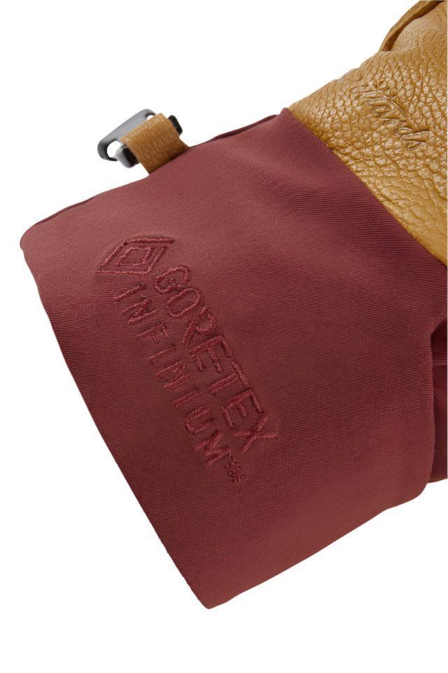 Rab Men's Khroma Tour GORE-TEX Infinium Gloves in Oxblood Red (Reference) - Cuff Drawcord Detail