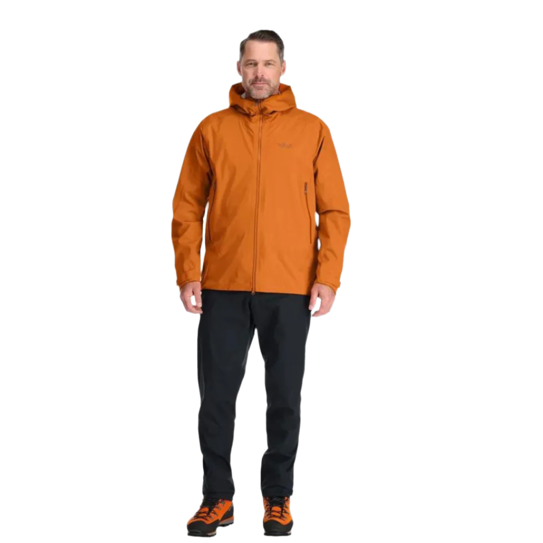 Rab Men's Kinetic Alpine 2.0 Waterproof Jacket in Anthracite - on model, front