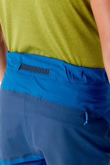 Rab Men's Kinetic Alpine 2.0 Waterproof Pants in Blue (styling reference) - thigh detail