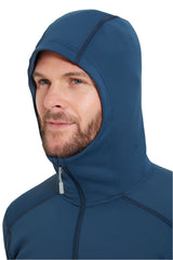 Rab Men's Modulus Hoody in Tempest Blue - hood detail