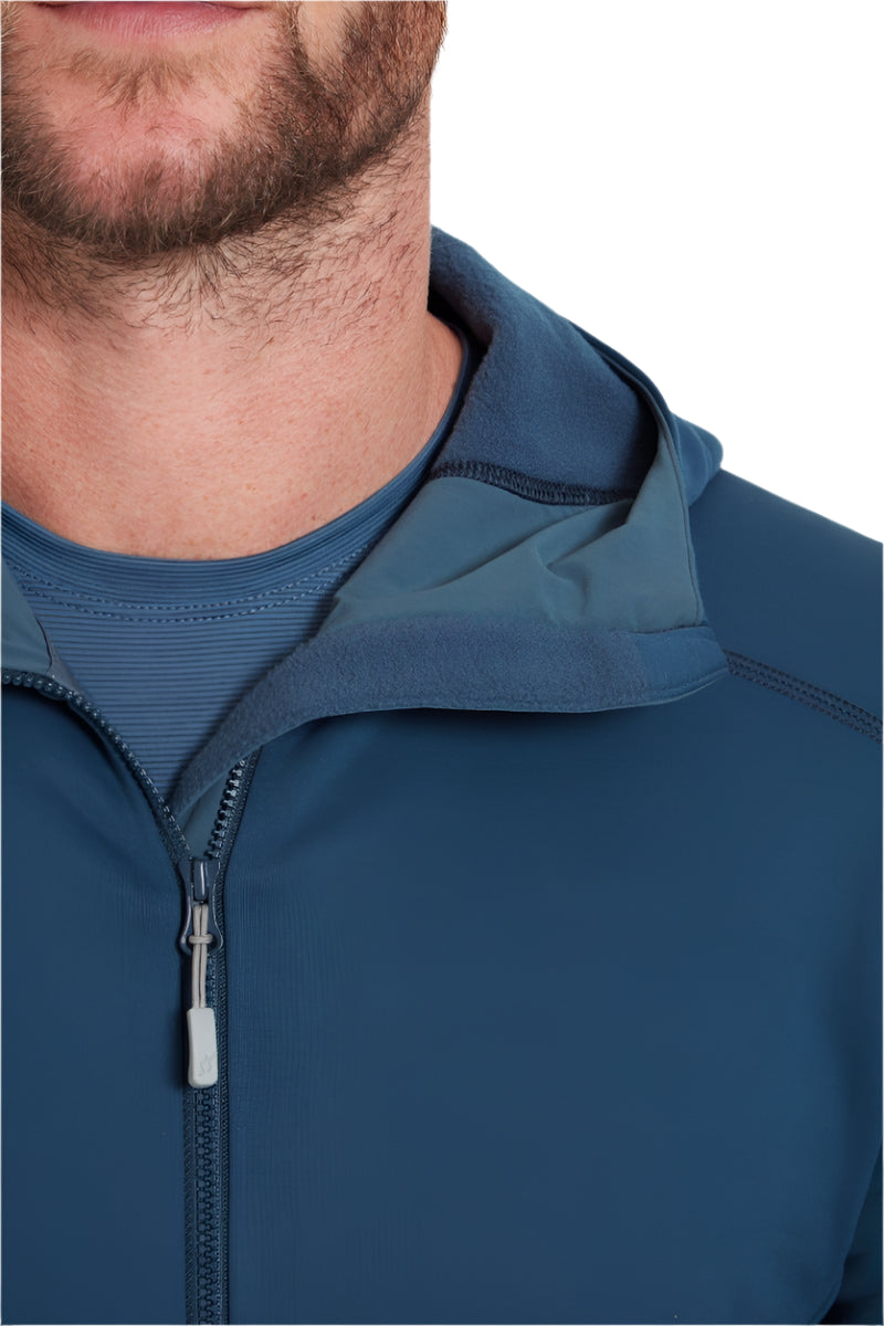 Rab Men's Modulus Hoody in Tempest Blue - zip pull detail